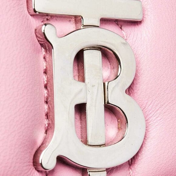 Burberry Primrose Pink Quilted Lambskin Leather Lola Mini Camera Bag - Picture 10 of 12